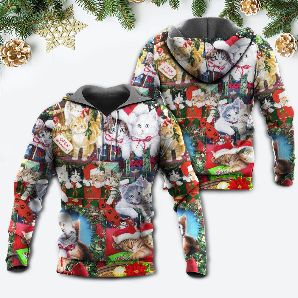 Cat Christmas Tree Hoodie For Christmas Gatherings Outdoor Trips And Relaxed Seasonal Style