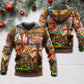 Christmas Poker Santa Friends Game Night Hoodie For Festive Celebrations Seasonal Trips And Relaxed Winter Wear