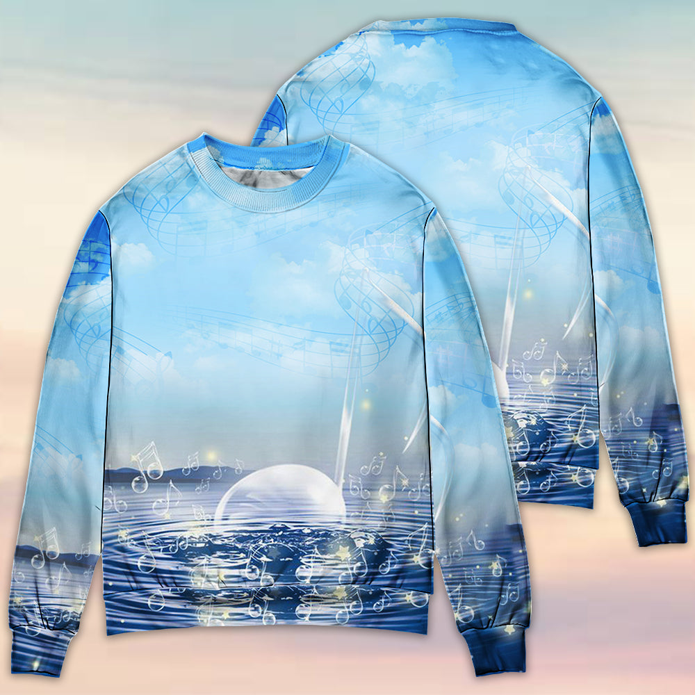 Music Sounds Of Nature Sweater For Rehearsals Weekend Outings And Expressive Casual Styling