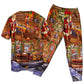 Santa Christmas Happiness Short Sleeve Pajamas Set For Christmas Sleepwear And Family Lounging
