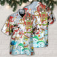Happy Snowman Christmas Farm Hawaiian Shirt Design View For Casual Summer Styling