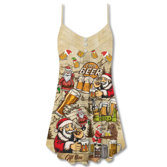 Christmas Holiday Cheer Love Party V-Neck Sleeveless Cami Dress For Summer Events And Comfortable Everyday Style