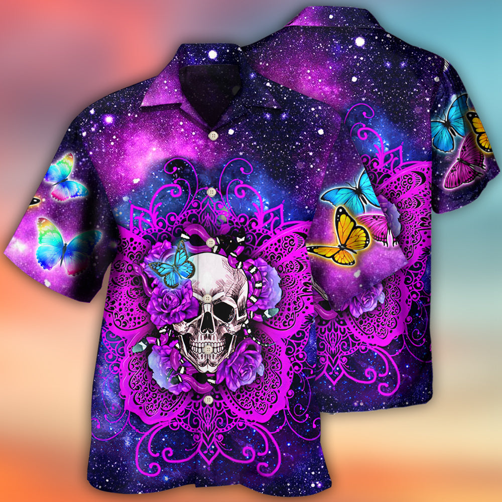 Floral Skull Butterfly Snake Lighting Hawaiian Shirt For Warm Weather Adventures And Everyday Comfort