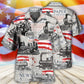 Retro Train Independence Day US Flag Hawaiian Shirt Artwork View For Weekend Travel And Beach Style