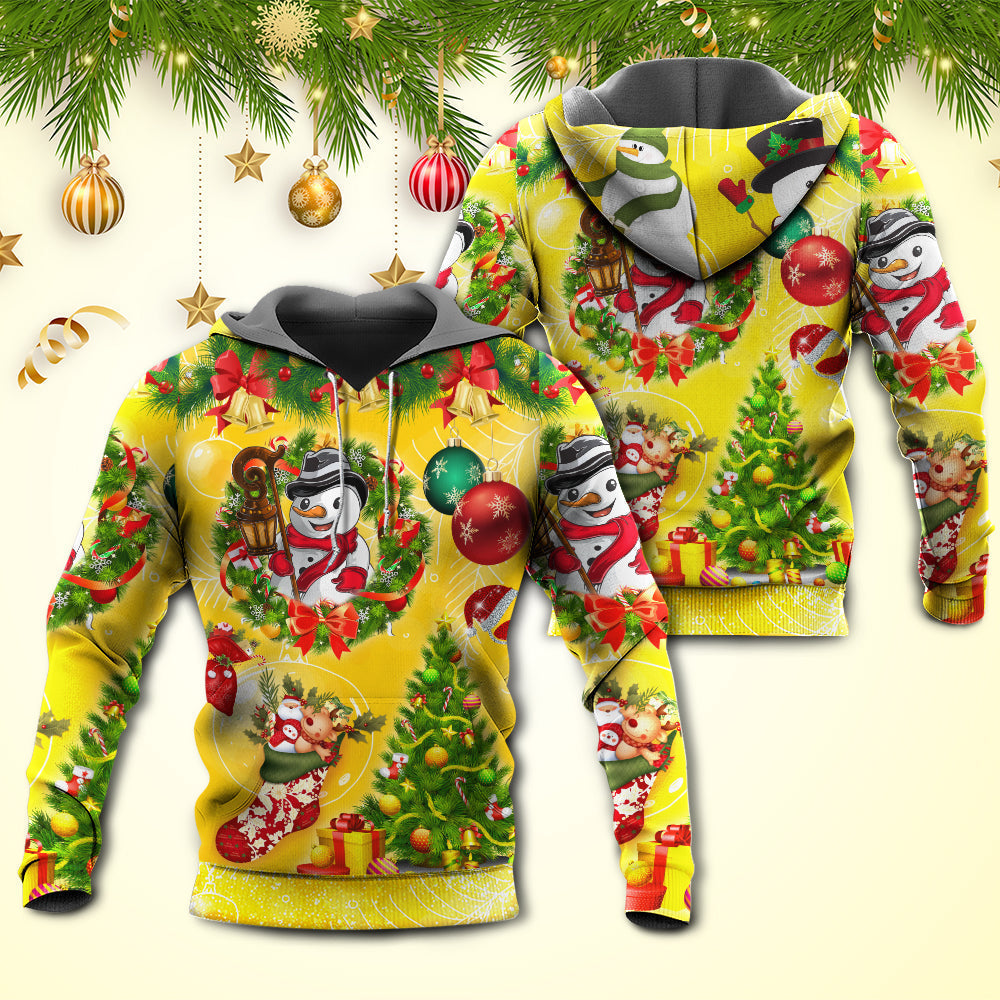 Funny Snowman Christmas Lights Hoodie For Festive Family Moments Winter Wear And Holiday Gift Ideas