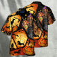 Halloween Dachshund Pumpkin Hawaiian Shirt Artwork Detail For Tropical Trips And Casual Outings