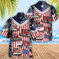 USA Flag Trucker Lifestyle Hawaiian Shirt Pattern View For Relaxed Warm Weather Outfits