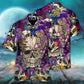 Magical Mushroom Bright Psychedelic Skull Hawaiian Shirt Design Detail For Beach Days And Holiday Travel