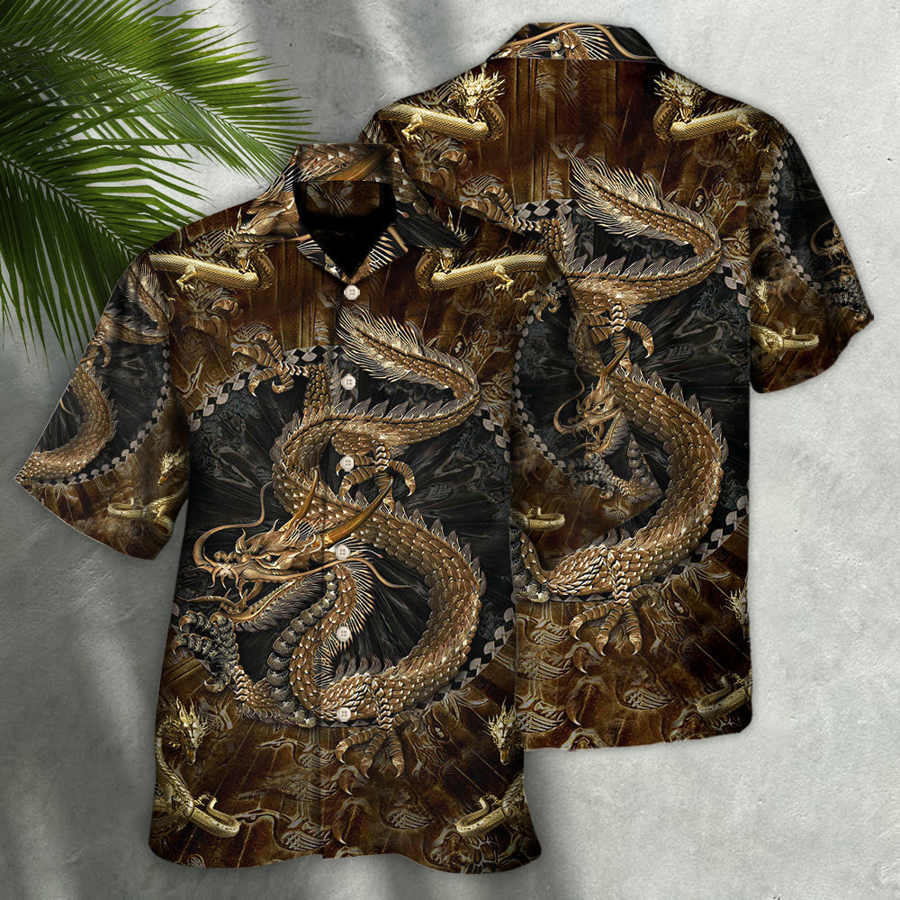 Colorful Dragon Hawaiian Shirt For Vacation Days And Relaxed Coastal Outings