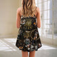 Steampunk Cat Magic Style V-Neck Sleeveless Cami Dress For Casual Outings Vacations And Summer Style