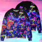 Hippie Mushroom Galaxy Neon Sweater For Colorful Outfits Weekend Events And Thoughtful Gift Giving