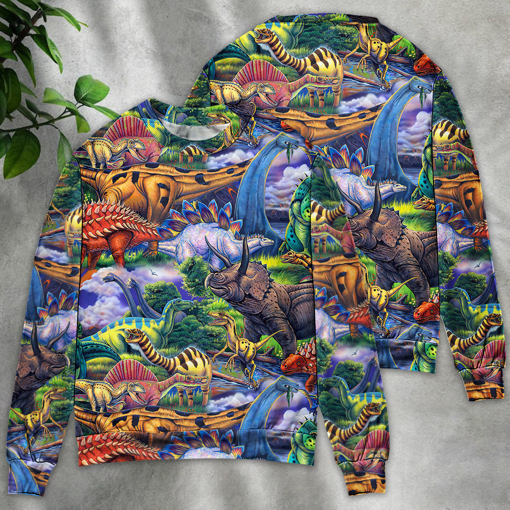 Colorful Dinosaur Sweater For Animal Inspired Style Events And Comfortable Daily Wear