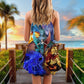 Dragon Mystery Fantasy Style V-Neck Sleeveless Cami Dress For Festivals Travel And Relaxed Casual Summer Wear