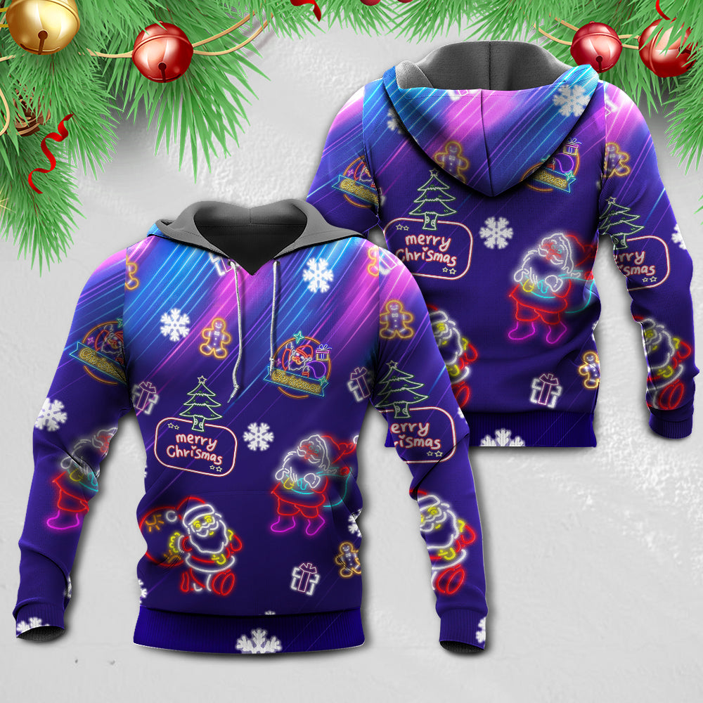 Neon Santa Party Christmas Hoodie For Christmas Events Holiday Travel And Comfortable Casual Outfits