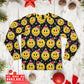 Smiling Face With Santa Hat Christmas Long Sleeve Pajamas Set For Winter Nights And Thoughtful Gifting