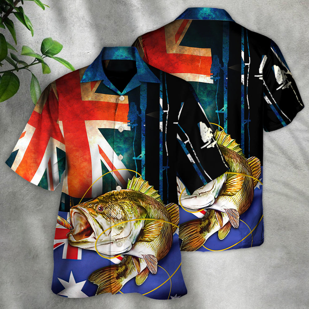 Vintage Fishing Flag Hawaiian Shirt Tropical Styling View For Tropical Vacations