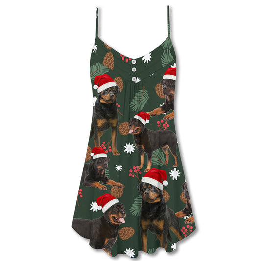 Christmas Is Better With Dog Companion – Women's Summer Sleeveless V-Neck Camisole Dress
