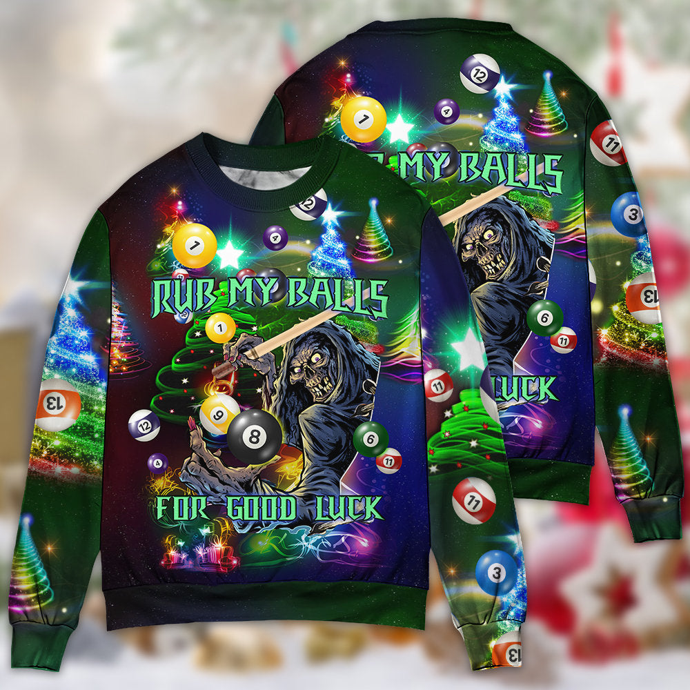 Billiard Funny Christmas Game Sweater For Family Gatherings Winter Travel And Everyday Seasonal Comfort