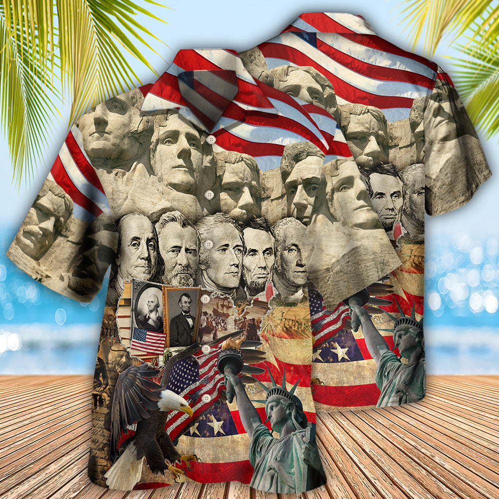 Patriotic American Freedom History Hawaiian Shirt For Summer Vacation And Beach Travel