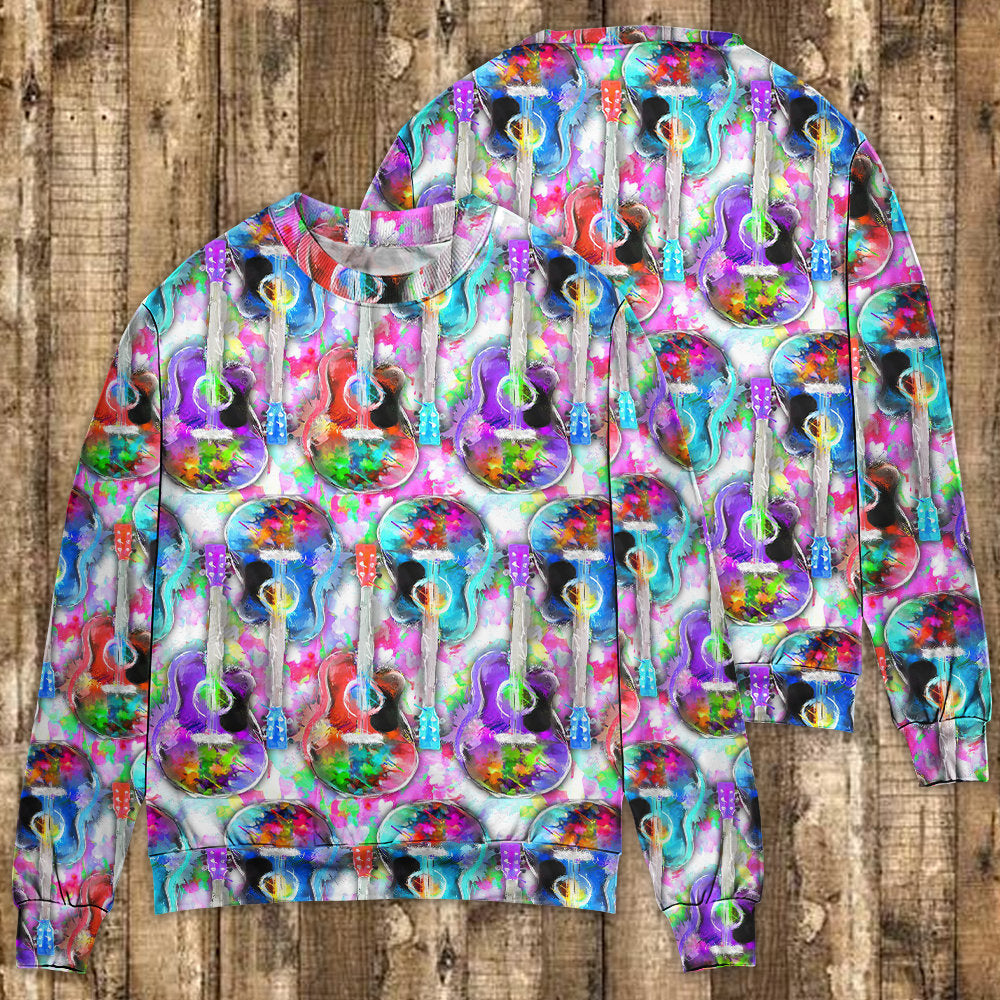 Guitar Color Sweater For Parties Casual Events And Comfortable Daily Wear