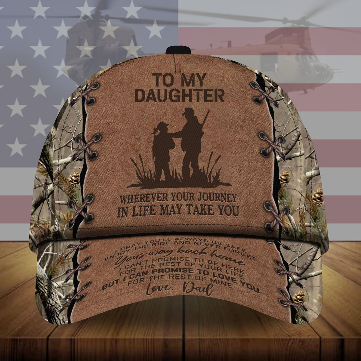 To My Daughter Personalized Camo Deer Hunting Gift Classic Cap For Festivals Vacations Outdoor Fun And Daily Comfort
