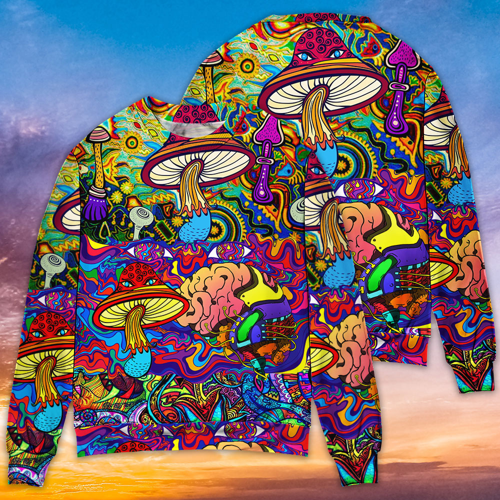 Hippie Mushroom Colorful Sweater For Boho Festivals Weekend Trips And Relaxed Casual Styling