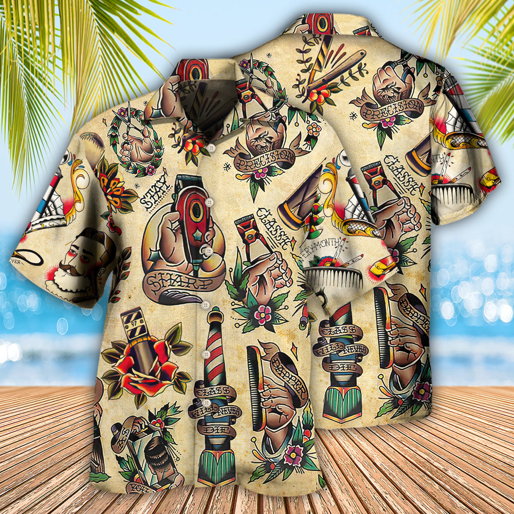Barber Sharp Stay Hawaiian Shirt For Vacation Days And Relaxed Coastal Outings