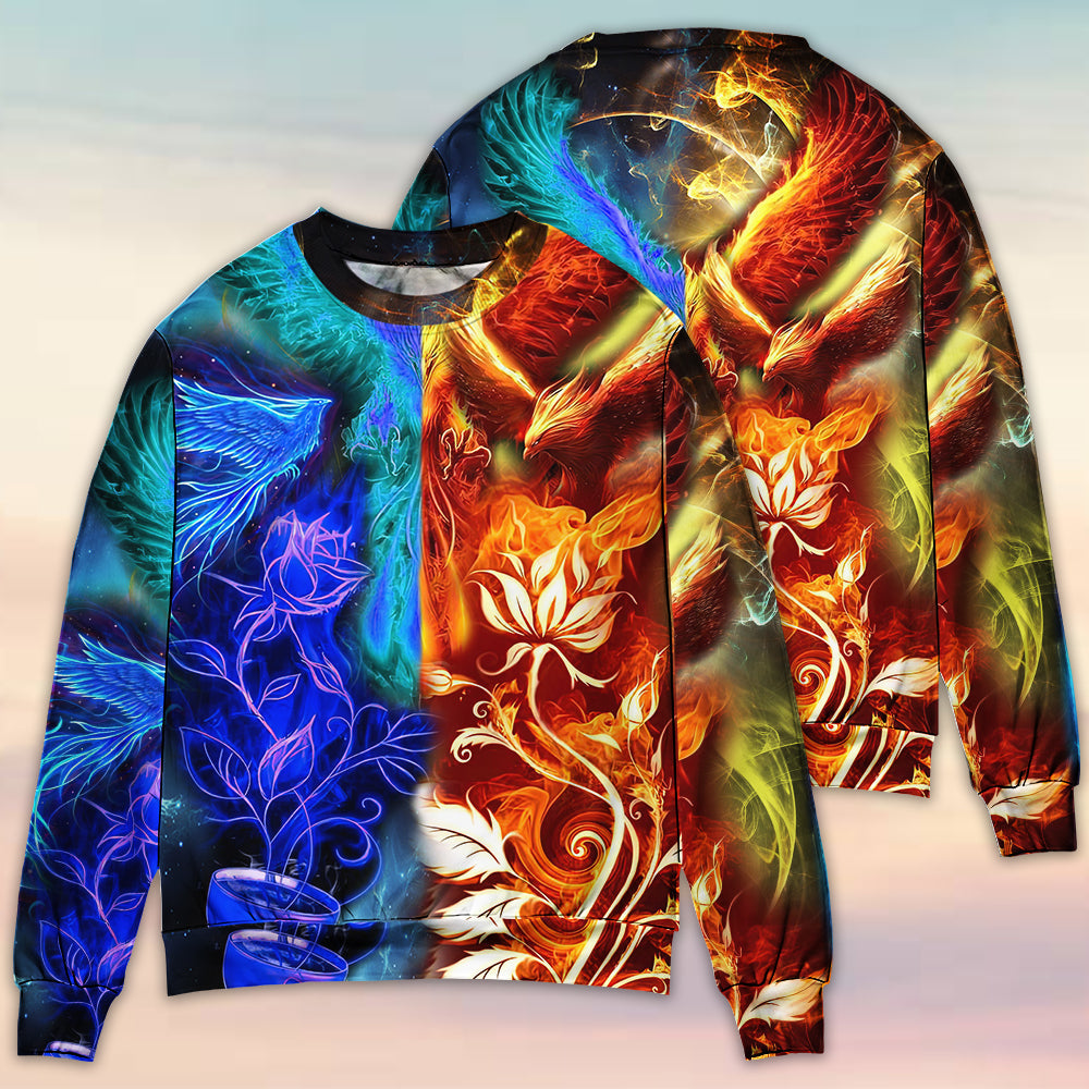 Phoenix Rebirth Fantasy Sweater For Casual Gatherings Holidays And Everyday Comfort