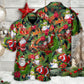 Festive Christmas Santa Snowman Hawaiian Shirt Tropical Styling View For Island Holidays