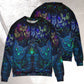 Colorful Owl And Witch Fantasy Sweater For Art Lovers Holidays Parties And Comfortable Wear