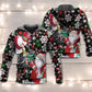 Christmas Snowy Day Santa Snowman Hoodie For Winter Adventures Family Gatherings And Festive Everyday Style