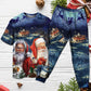 Happy Santa Christmas Short Sleeve Pajamas Set For Holiday Travel And Comfortable Home Wear