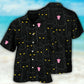 Cute Black Cat Portrait Hawaiian Shirt All Over Print Detail For Resort Wear