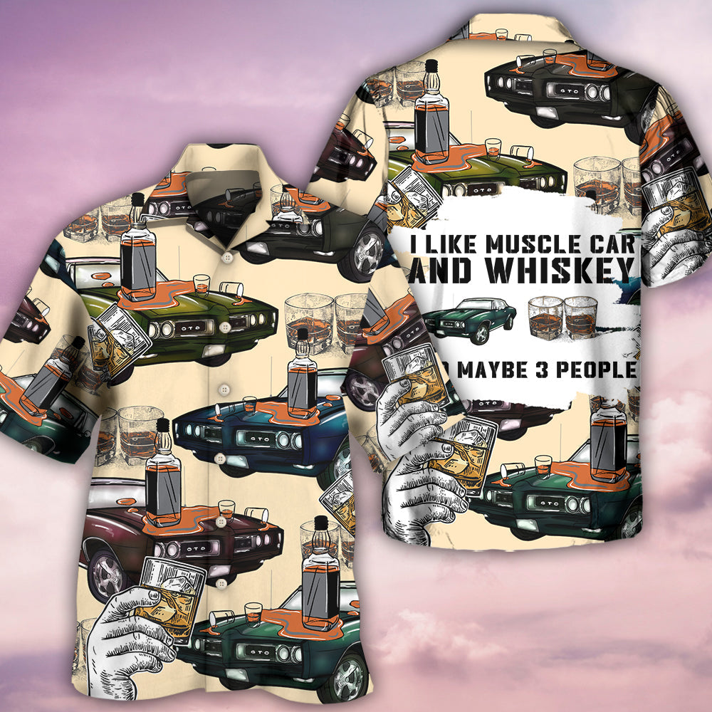 Car Muscle Whiskey Hawaiian Shirt Pattern View For Lightweight Everyday Style