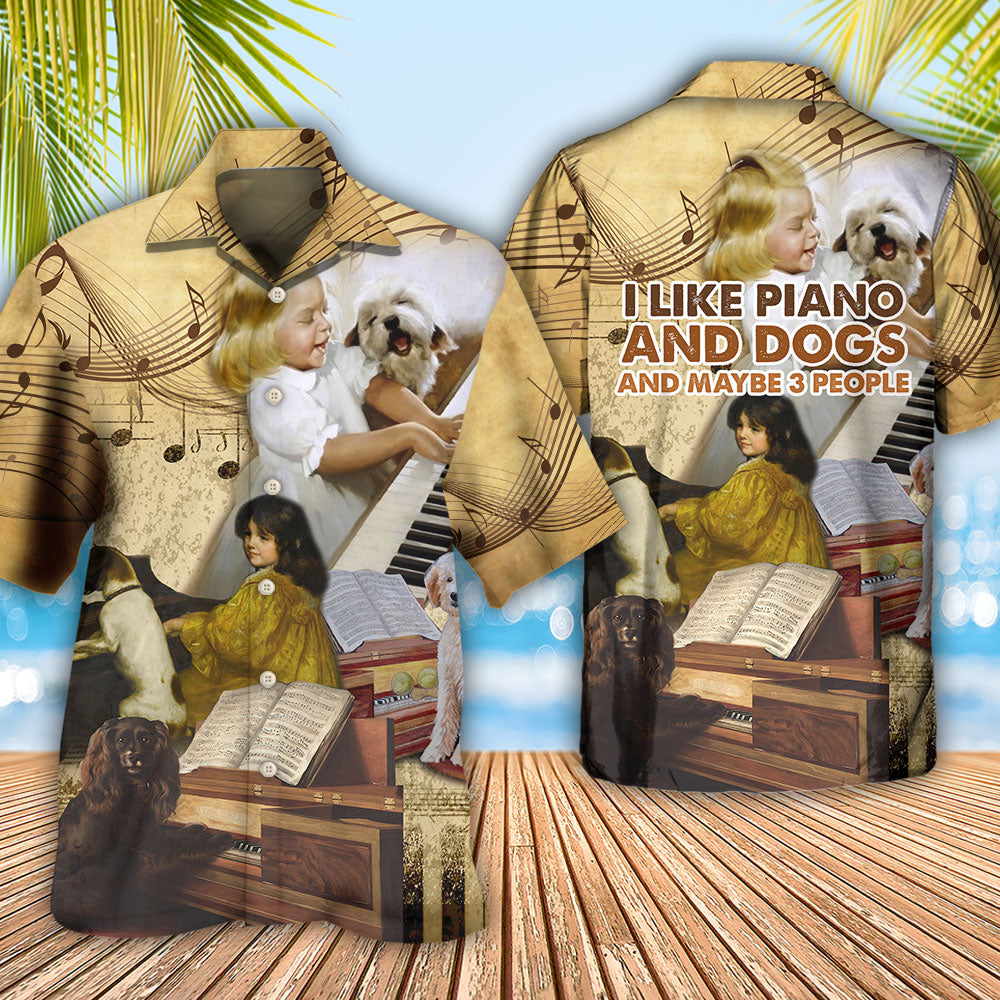 Piano Dogs Hawaiian Shirt For Coastal Adventures And Warm Weather Wear