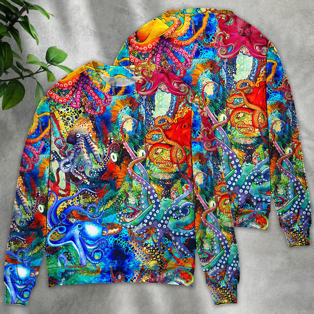 Octopus Colorful Sweater For Vacations Travel And Casual Everyday Wear