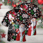 Christmas Santa Snowman Hawaiian Shirt Fabric Pattern Detail For Thoughtful Gifting