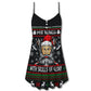 Nordic Skull Glory Holiday V-Neck Sleeveless Cami Dress For Festivals Travel And Relaxed Casual Summer Wear