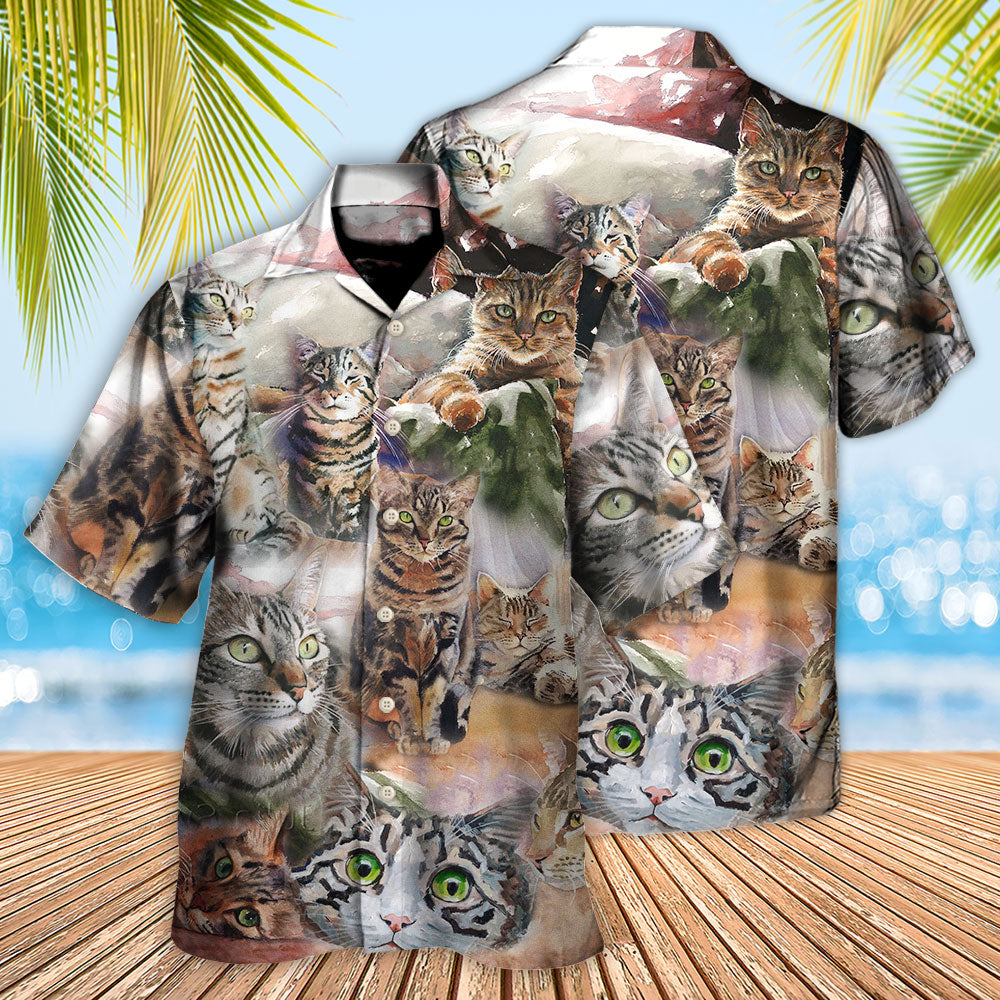 Cat Tabby Daily Portrait Hawaiian Shirt For Beach Parties And Weekend Getaways