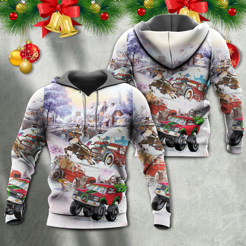 Christmas Car Run Holiday Cheer Hoodie For Holiday Gatherings Winter Travel And Seasonal Gifting