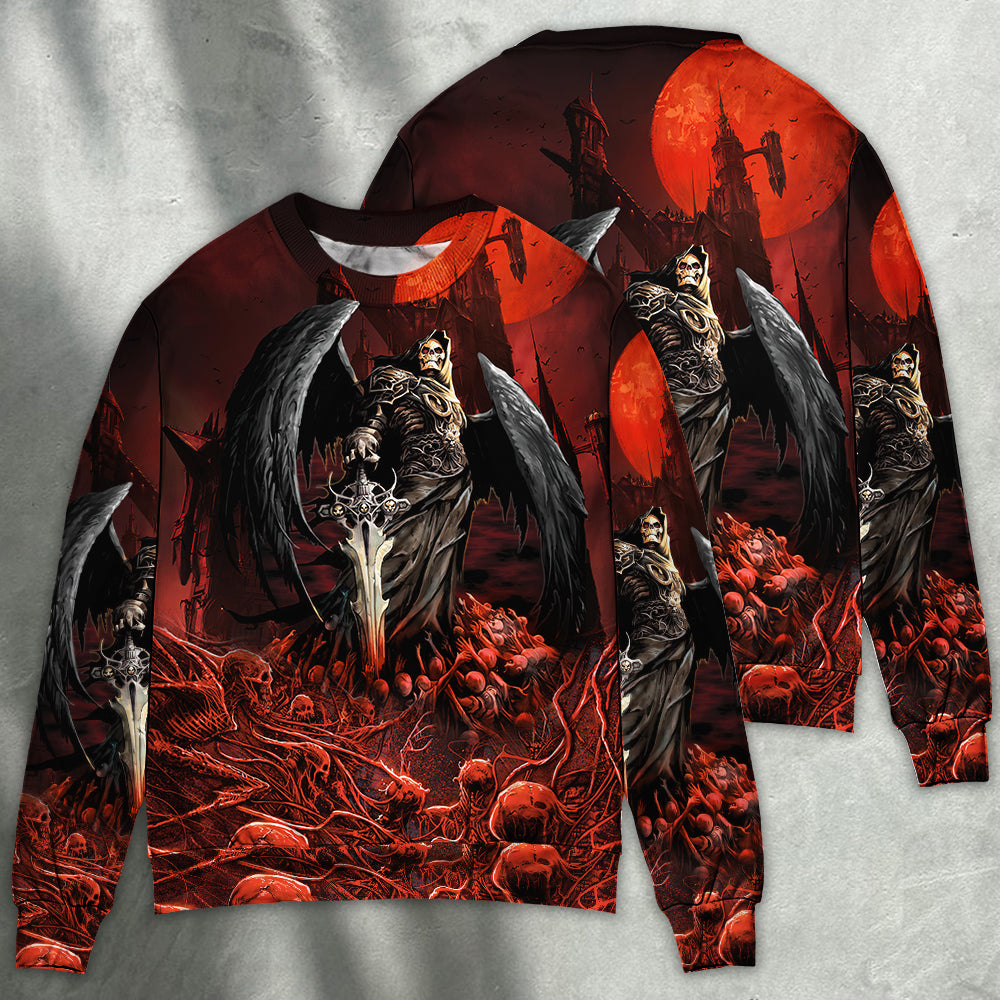 Halloween Skull Dark Night Sweater For Alternative Fashion Events And Thoughtful Seasonal Gifts