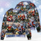 Christmas Santa Motorcycle Holiday Light Sweater For Winter Parties Seasonal Adventures And Relaxed Everyday Styling