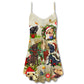 Christmas Is Better With Dog V-Neck Sleeveless Cami Dress For Festive Events And Casual Summer Styling