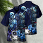Gothic Dark Skull Hawaiian Shirt Design View For Coastal Travel