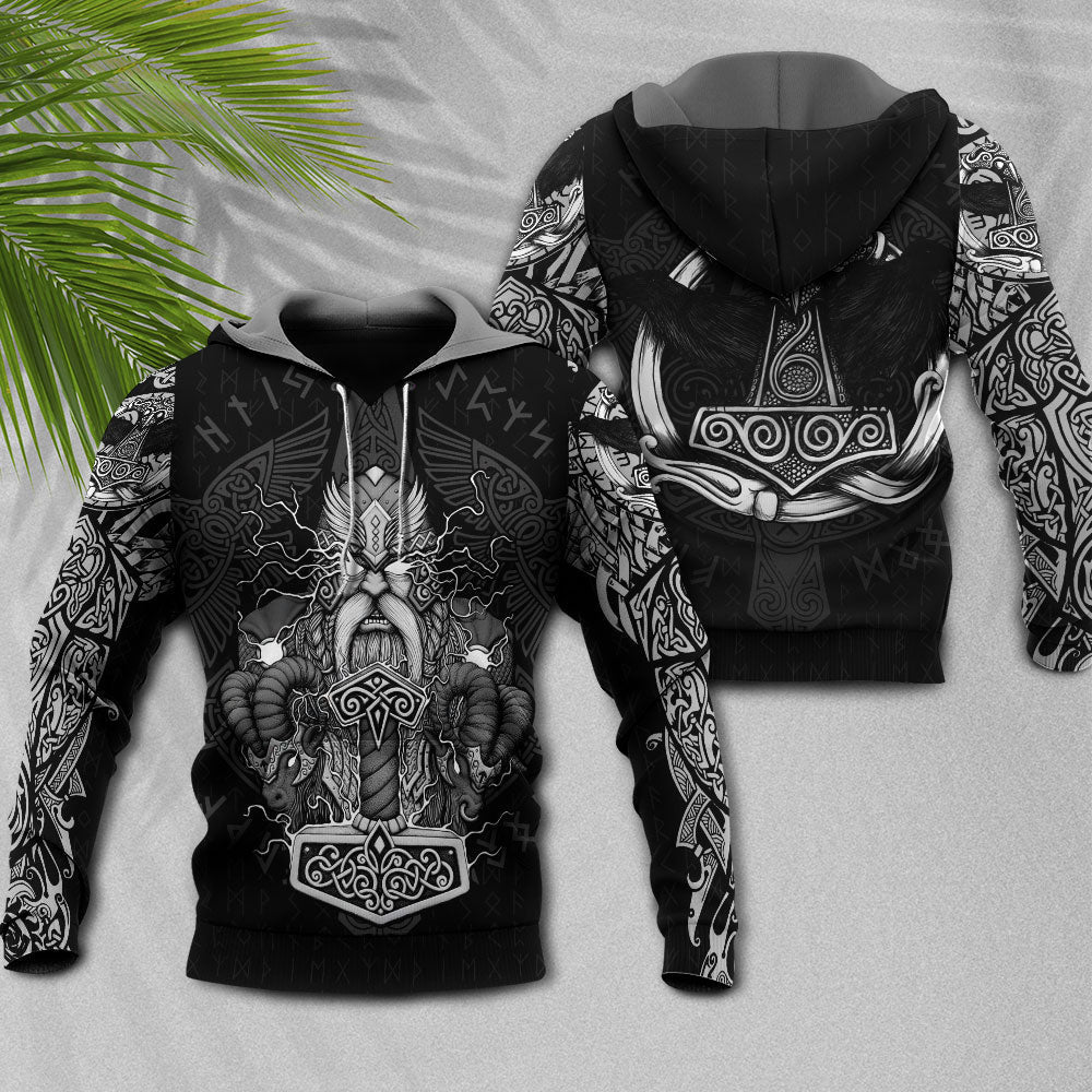 Viking Warrior Thunder God Myth Hoodie For Norse Heritage Style Outdoor Events And Comfortable Layering
