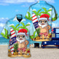 Summer Christmas July Santa Surf Hawaiian Shirt For Island Vacations, Resort Wear, And Relaxed Seasonal Style