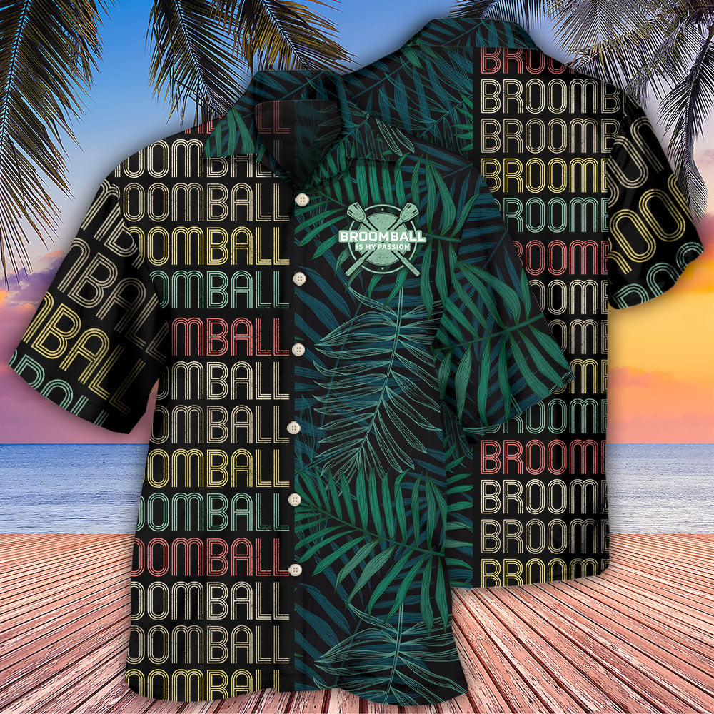 Tropical Broomball Leaf Hawaiian Shirt Pattern View For Lightweight Everyday Style