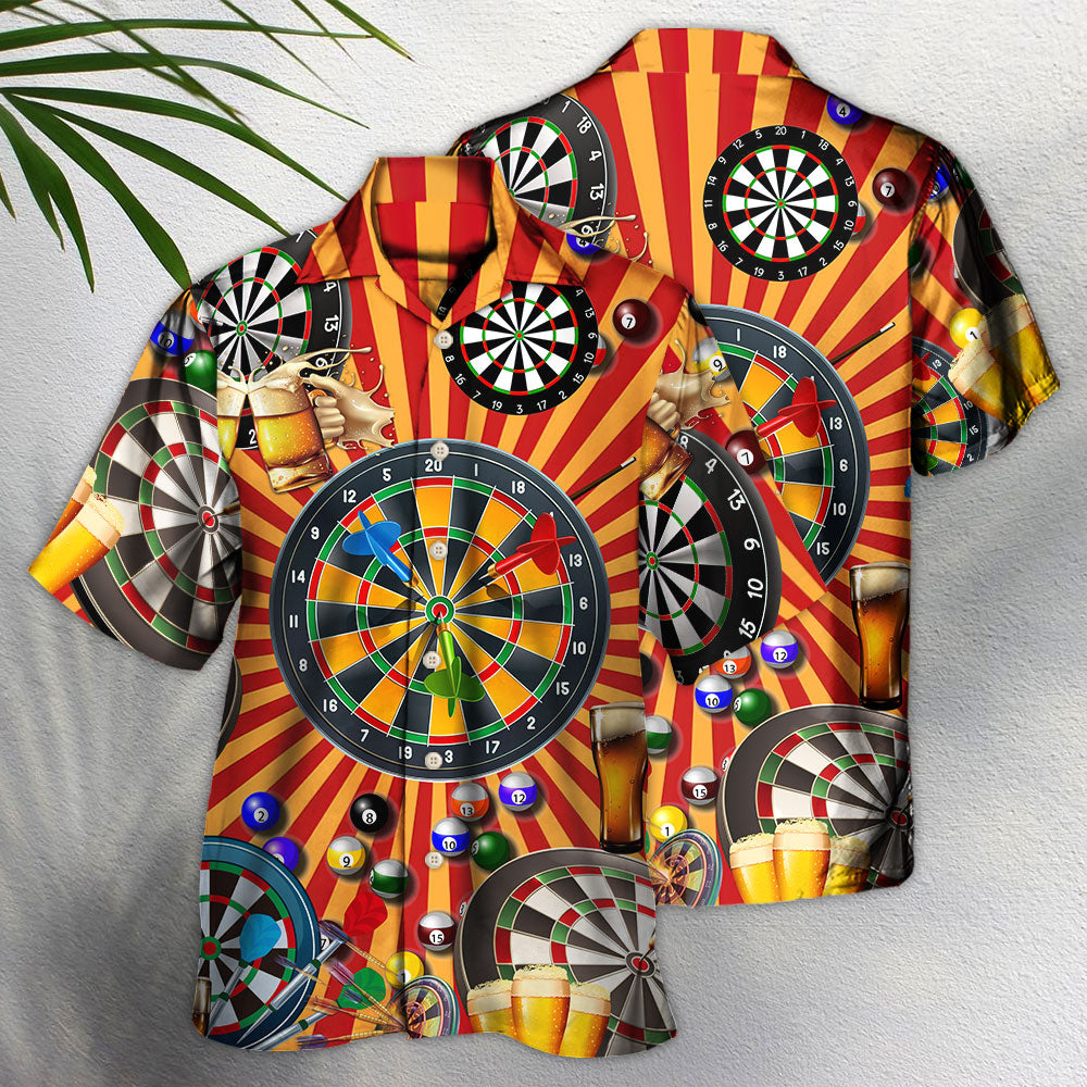 Dart Player Beer Night Fun Hawaiian Shirt For Summer Vacation And Beach Travel