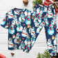 Happy Snowman Christmas Short Sleeve Pajamas Set For Winter Nights And Thoughtful Gifting