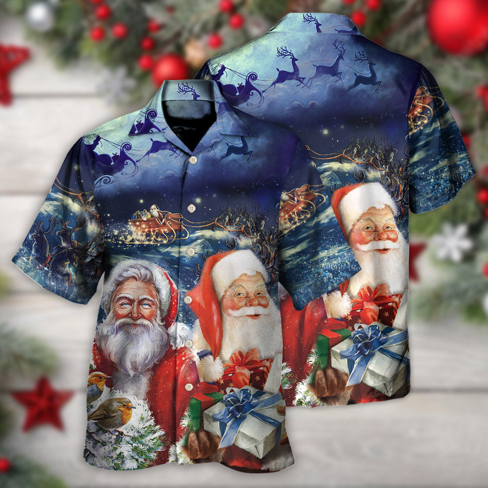 Festive Christmas Snow Hawaiian Shirt Design Detail For Sunny Adventures And Casual Wear